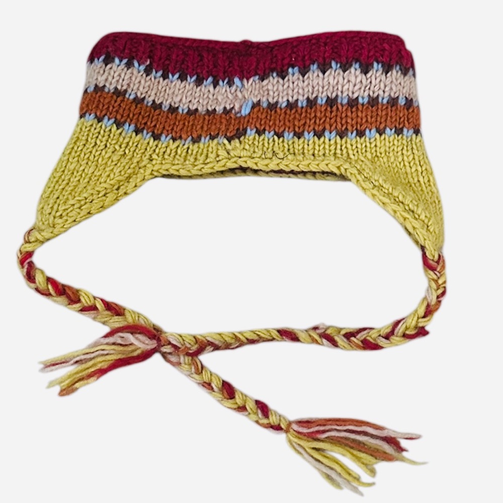 Multicolor Knit Wool Earflap Headband sz. OS